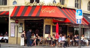 foreign language study abroad - people watching a learning experience - cafe france